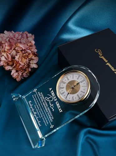 Glass Desk Clock Gift for Doctors - Elegant Physician Appreciation Keepsake