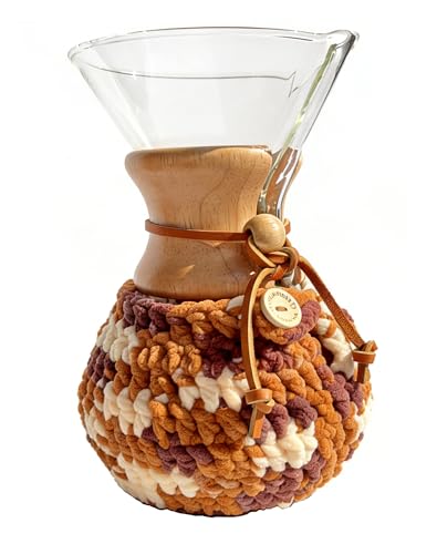 Handmade Crochet Pour Over Coffee Carafe Sleeve - Thermal Insulation Cozy