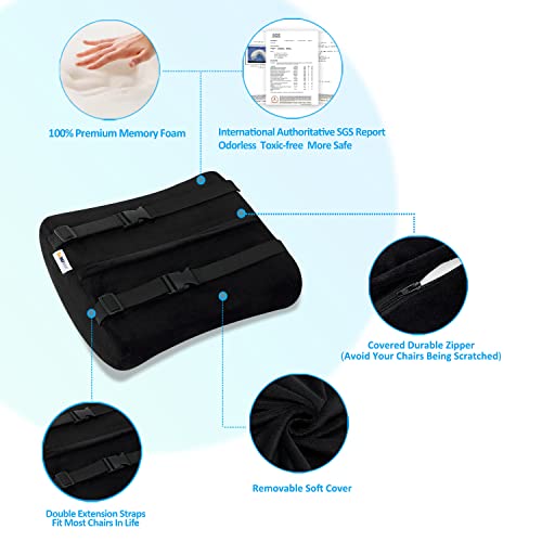 Memory Foam Seat Cushion & Lumbar Support Pillow for Office Chair
