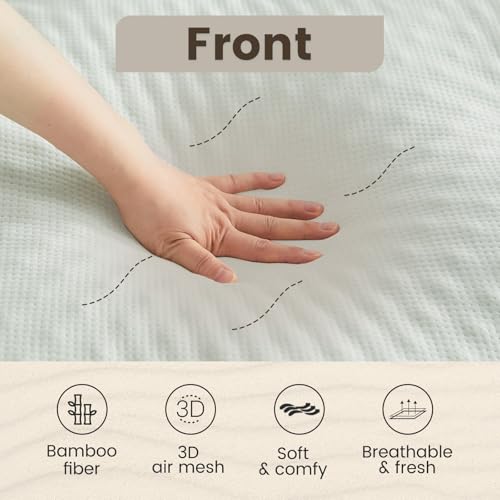 Queen Mattress Topper - Reversible Egg Crate Memory Foam Pad, Waterproof, Deep Pocket 21"