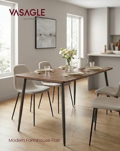 55.1" Modern Dining Table for 4-6 People - Heat-Resistant Walnut Table