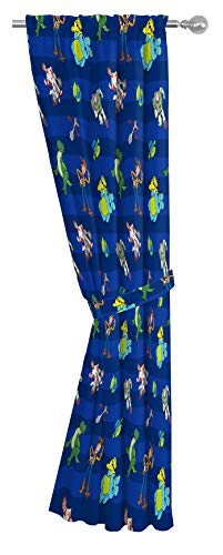 Kids Character Window Drapes - 4-Piece Curtain Set with Tiebacks, 63 Inch