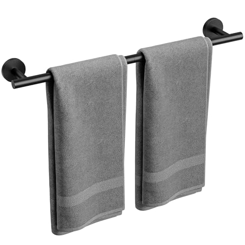 Bubxo Matte Black 24 Inch Bathroom Towel Bar - Wall Mounted SUS304 Rod
