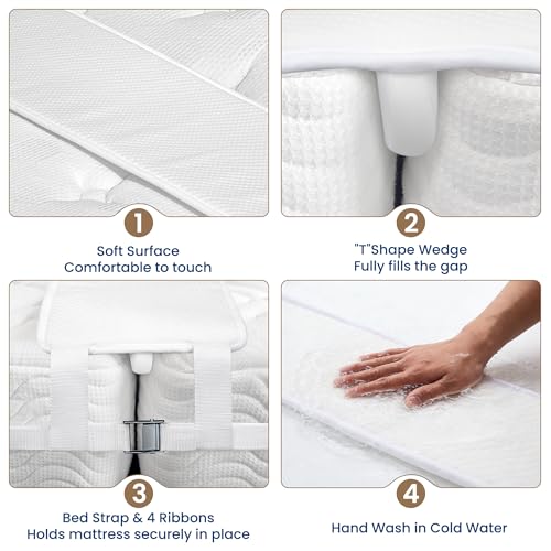 8-Inch Bed Bridge Twin to King Converter Kit with Adjustable Strap
