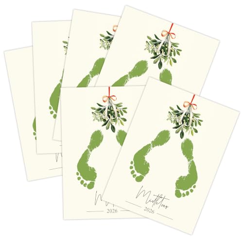QSLCU DIY Baby's First Christmas Footprint Keepsake Craft Kit - 13 Cards