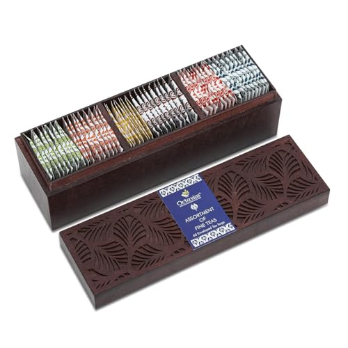 Octavius Gift's Select Assorted Leafcut Tea Box - 6 Flavors, 60 Tea Bags, Gift Set