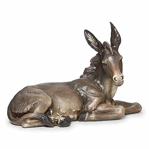 Roman 12.75" Brown Sitting Donkey Nativity Figurine