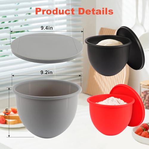 Silicone Bowl Liners with Lids for 5-Quart Stand Mixers, 3-Pack