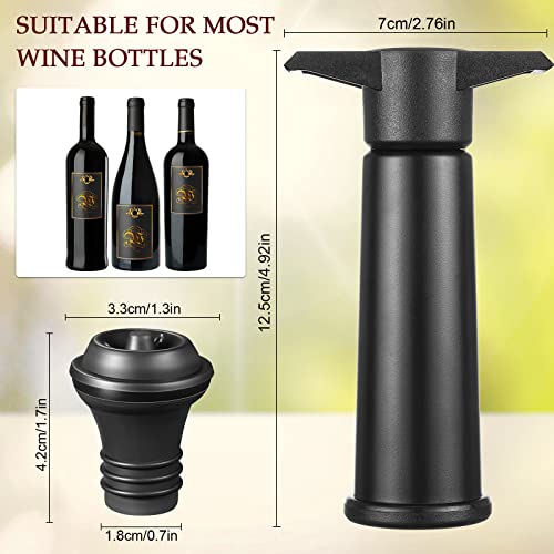 Honoson 18 Pcs Black Bottle Stoppers with Vacuum Pump Set - Wine Preservers