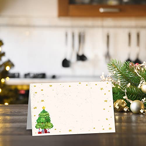 Christmas Table Place Cards, Xmas Blank Seating Card for Table, 25