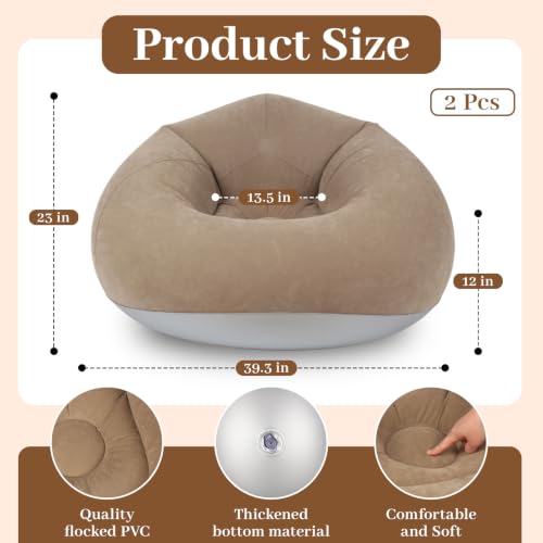 2-Pack Inflatable Outdoor Couch with Pump - Portable Camping Bean Bag Chair