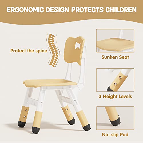 Height Adjustable Toddler Table and 4 Chairs Set - Sturdy Kids Activity Desk