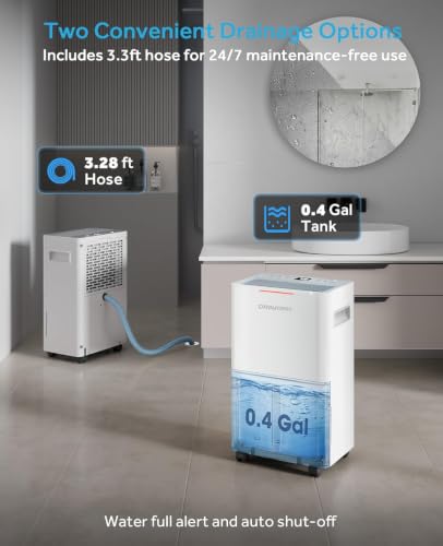 21 Pint Compressor Dehumidifier for Basement & Bedroom 1500 Sq Ft
