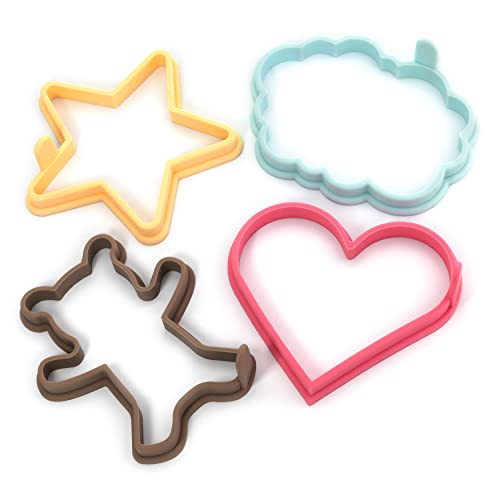 Silicone Pancake Molds Set of 4 Nonstick Fun Shapes for Griddle