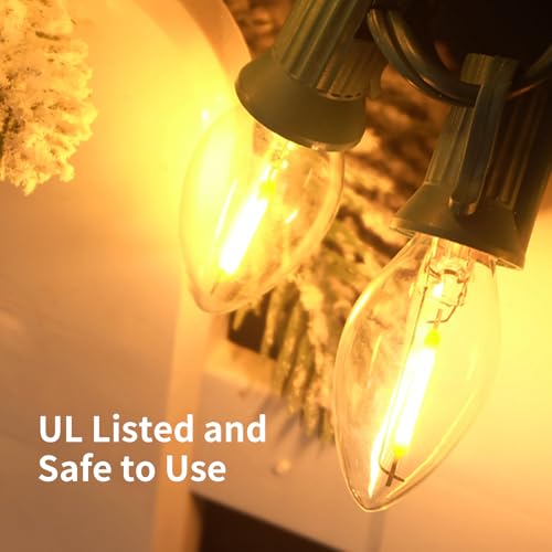 CHYParty 10FT Clear Warm White Waterproof C7 LED Christmas String Lights