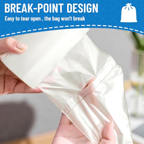 4 Gallon Small Trash Bags - 100 Count Unscented White Garbage Liners