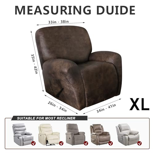 Oversized Recliner Chair Covers - 4-Piece Washable Set for Big Recliners