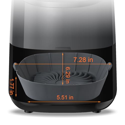 3 Pack Square Silicone Air Fryer Liners for 1-2.6 Qt Mini Air Fryers