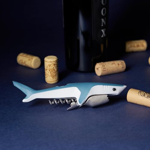 True Shark Waiters Corkscrew Wine Opener with Foil Cutter, Stainless Steel & Plastic