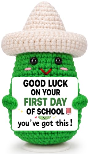 Handmade Crochet Pickle Desk Decor - First Day of School Encouragement Gift