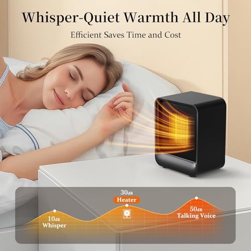 Portable Mini Space Heater 500W Fast Heating Desk Heater Black