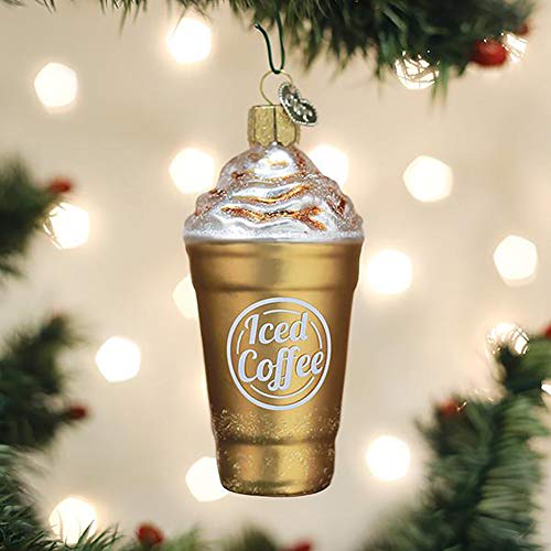 Blended Coffee Glass Christmas Ornament Hand-Painted Holiday Decoration