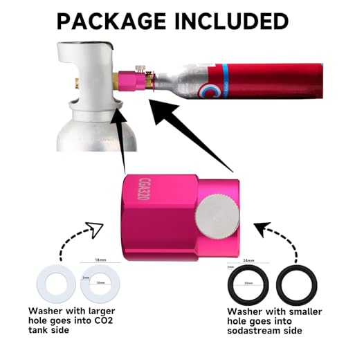 CO2 Refill Adapter for Quick Connect Soda Maker, CGA320 Tank Connector Kit