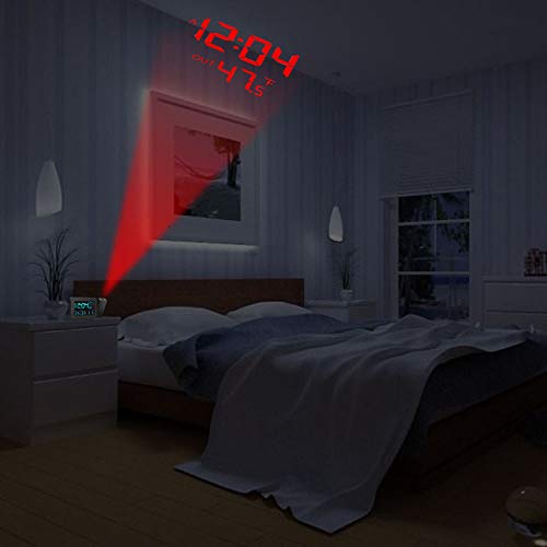 Digital Projection Alarm Clock with Indoor Outdoor Weather Station