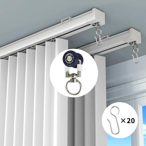 15 Pack Heavy Duty Ceiling Curtain Track Rollers with Silent Wheels