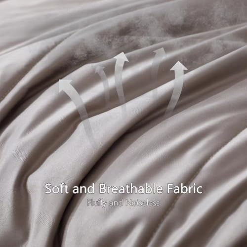 Lightweight Cooling Comforter Quilt - Soft & Breathable King Size (Grey)