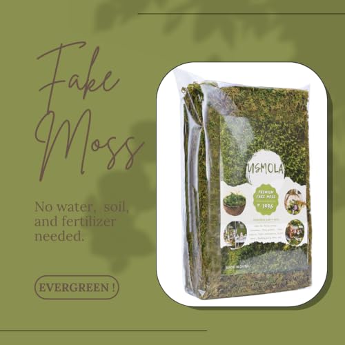 Artificial Green Moss for Potted Plants & DIY Crafts - 4 oz Faux Moss