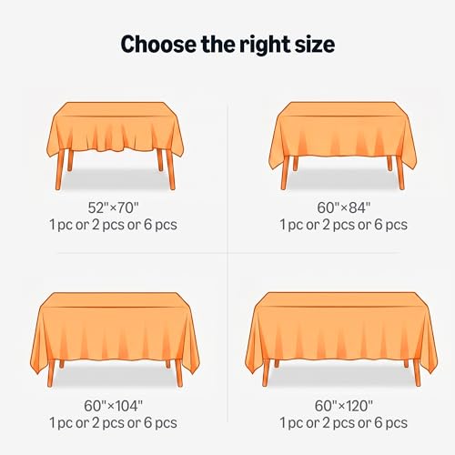 Amazon Basics 60x104 Inch Water-Resistant Rectangle Tablecloths, Pack of 2, Dark Gray