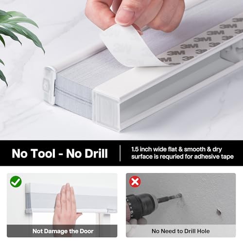 Cordless Cellular Shades for Doors - 24" W x 78" H, White Blackout