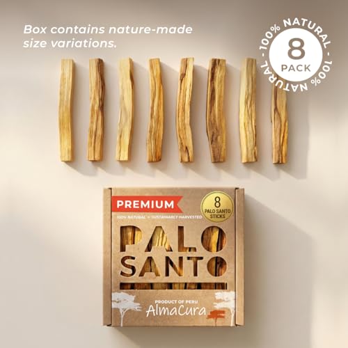 Palo Santo Incense Sticks, 8-Pack Ethically Sourced Peruvian Holy Wood