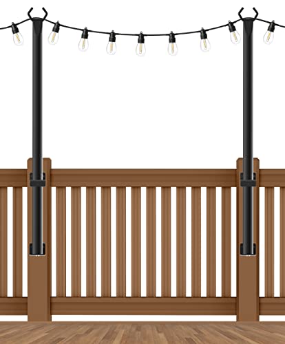 5ft Outdoor String Light Poles - Heavy-Duty Galvanized Steel, 2 Pack