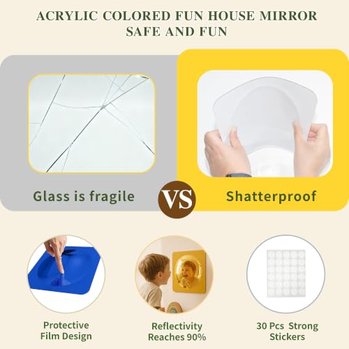 4PCS Sensory Bubble Mirror Wall Panel - Shatterproof Acrylic Sensory Decor