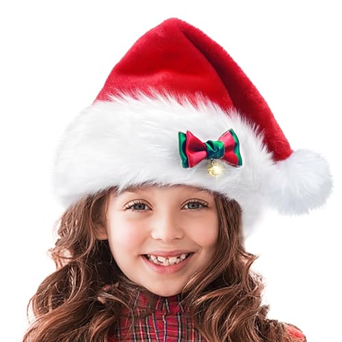 Kids Red Velvet Santa Hat - Christmas & Holiday Party Accessory