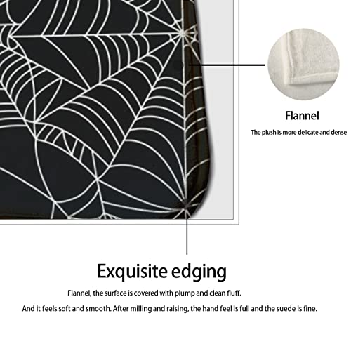 2-Piece Halloween Spiderweb Kitchen Rug Set, Soft Flannel Non-Slip Floor Mats