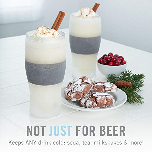Freezable Insulated Beer Pint Glasses, Cooling Gel Tumbler Set - 16 oz, 2 Pack