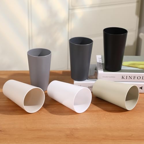 24 Pc 20 oz Unbreakable Plastic Cups Set, Reusable Stackable Drinking Cups