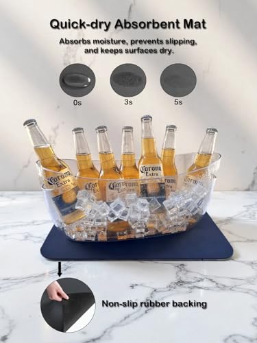 Boat Shape 2-Pack Small Ice Buckets 5.5L with Drying Mat & Scoops for Parties