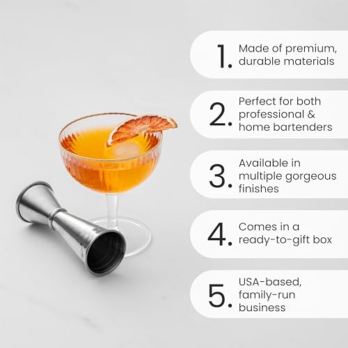 A Bar Above Japanese Style 10-Measurement Stainless Steel Bar Jigger - 1 Pack