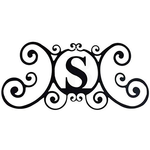 24-Inch Metal Monogram Letter - Wrought Iron Scrolled Wall Decor Sign