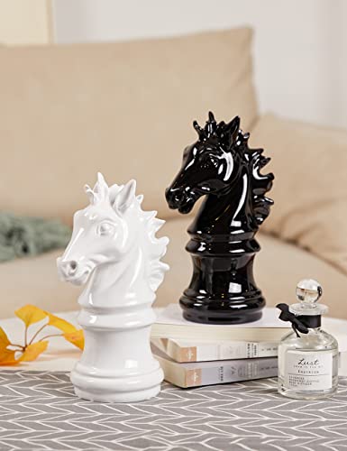 NENBOLEC White Chess Knight Statue 10 Inch Modern Home Decor