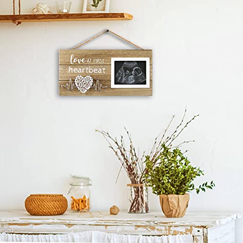 Baby Sonogram Picture Frame 4x3 - Love at First Heartbeat Pregnancy Gift