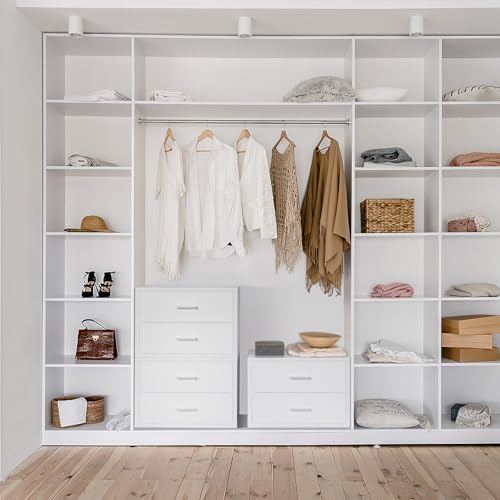 Stackable Fabric Storage Drawers 2-Pack White Closet Organizer Dresser