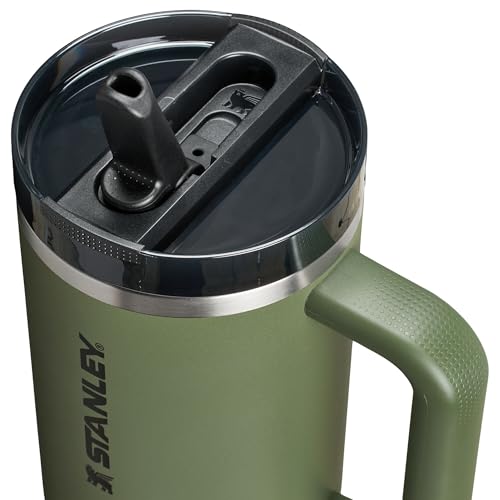 40 oz Insulated Stainless Steel Travel Tumbler with Flip Straw & Handle