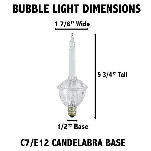 Novelty Lights Traditional Bubble Light Set, 8 ft, 8 Bulbs, Red/Blue/Orange/Green, 5W C7