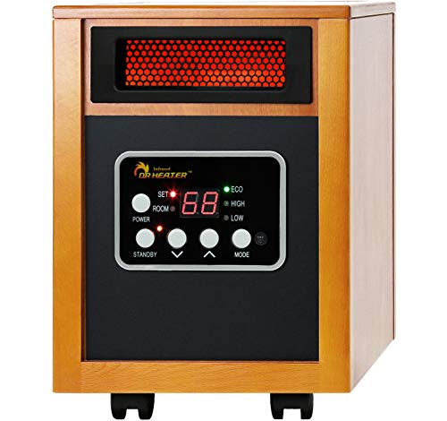 Portable Space Heater 1500W Cherry Infrared Quartz Dual Heating System