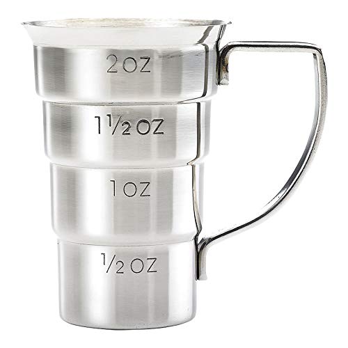 Barfly M37108 Drink Jigger with Handle - 2 oz Stainless Steel Bar Tool - Variation with Handle